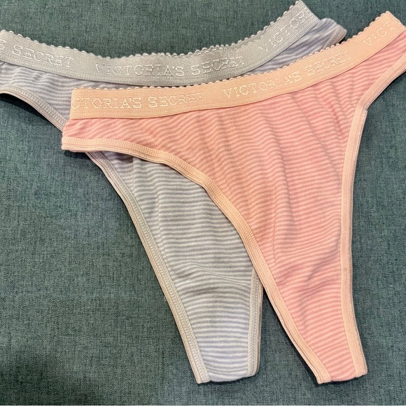 Victoria's Secret Pink and Blue Thong Duo - Picture 1 of 3